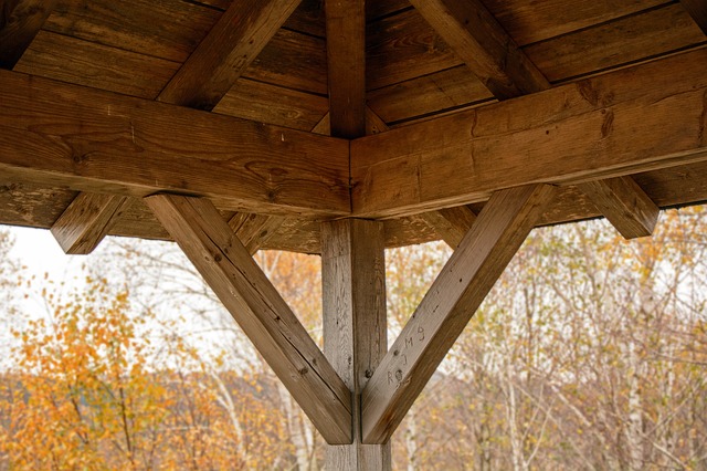 Holzdach einer Veranda
